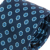 Classic Lars Navy Blue Floral Motif Tie - Tie Doctor
